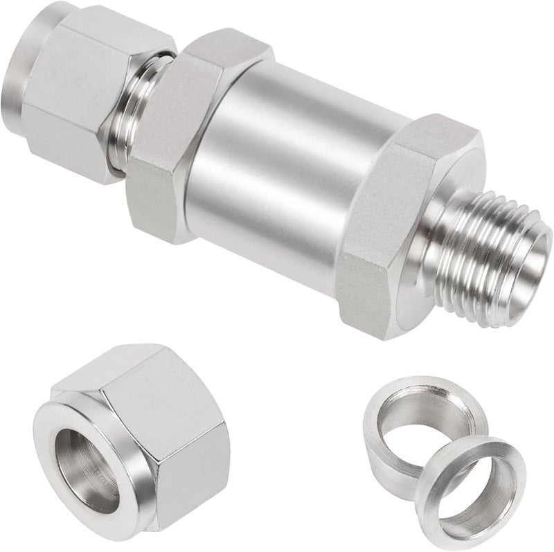 Yoebor 304 Stainless Steel Detachable Compression Check Valve 3/8" OD x 3/8" OD One Way Non-Return Valve for Water Oil Gas, 1pc - Image 3